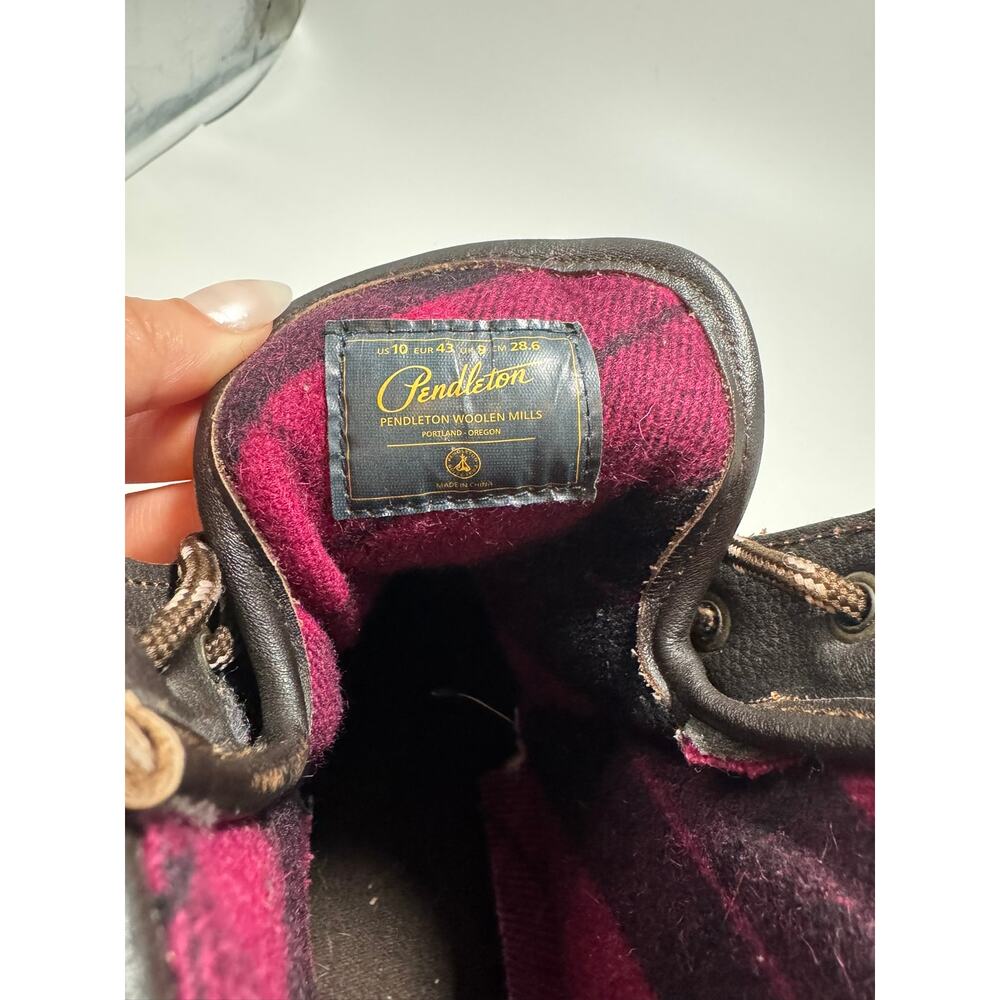 Pendleton Leather upper Short Brown Duck Boots Women Size 10